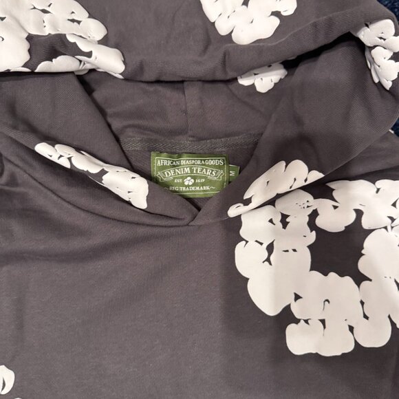 Denim Tears The Cotton Wreath Gray Pullover Hoodie Men’s Size Small or Medium - Picture 2 of 3